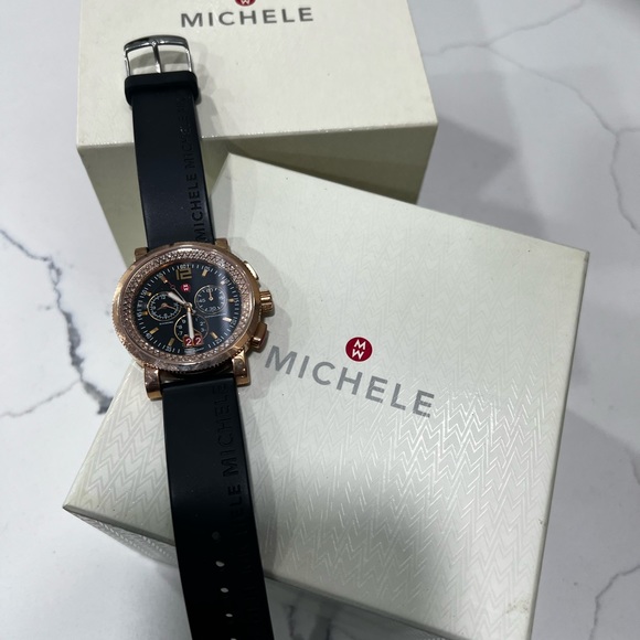 **RARE** Michele Rosegold Watch with diamonds - Picture 8 of 14